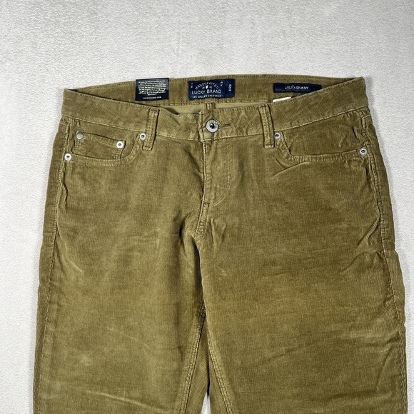 Lucky Brand Lolita Skinny Micro Corduroy Jeans Women's Size 6/28 Olive Green NWT - Picture 3 of 10